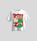 Christmas Characters — Oversize blanca con estampado navideño
