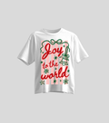 Joy to the World — Oversize blanca con estampado navideño